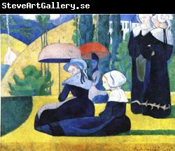 Emile Bernard Breton Women with Parasols